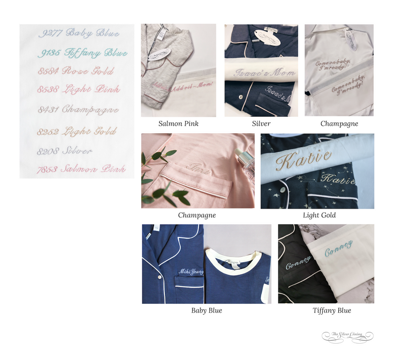 Personalised Embroidery service | Silver Lining Lingerie